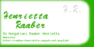 henrietta raaber business card